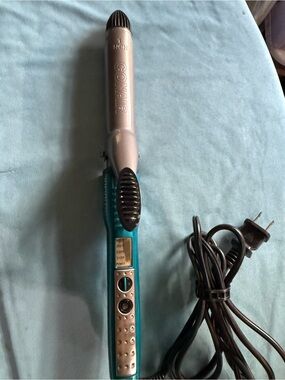 Teal and Silver 1-Inch Curling Iron - Adjustable Heat